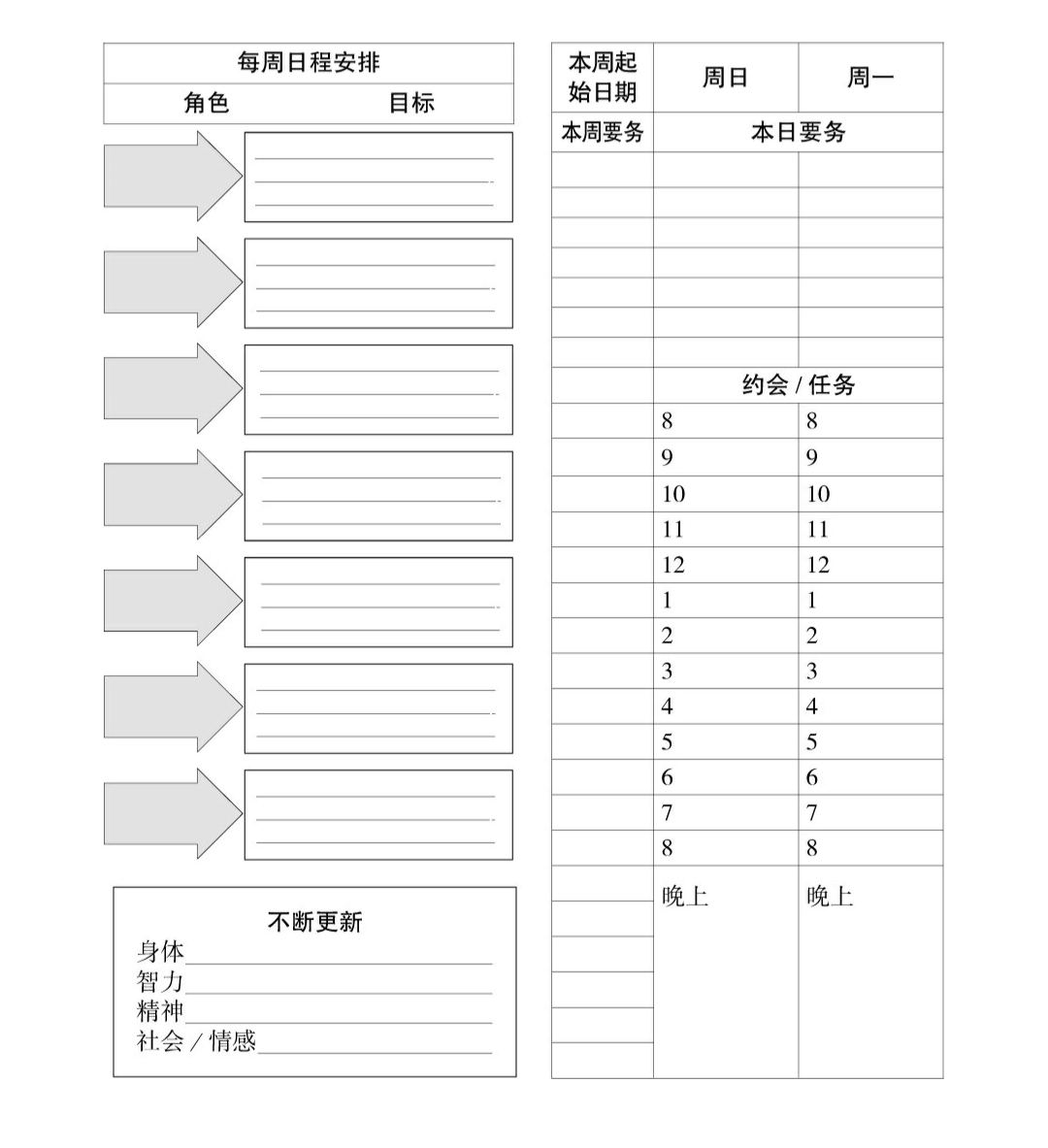 周计划